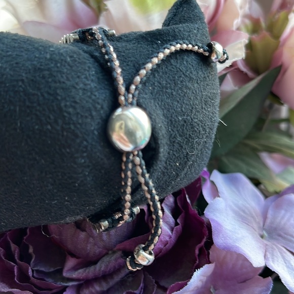 LINKS OF LONDON STERLING SILVER w/ BLACK CORD & COPPER BRACELET - Picture 3 of 10